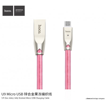 U9 Zinc Alloy Jelly Knitted Micro Charging Cable - Rose Gold